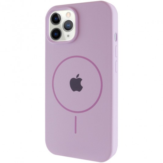 Чехол Silicone Case Full Protective (AA) with MagSafe для Apple iPhone 12 Pro / 12 (6.1"), Сиреневый / Lilac