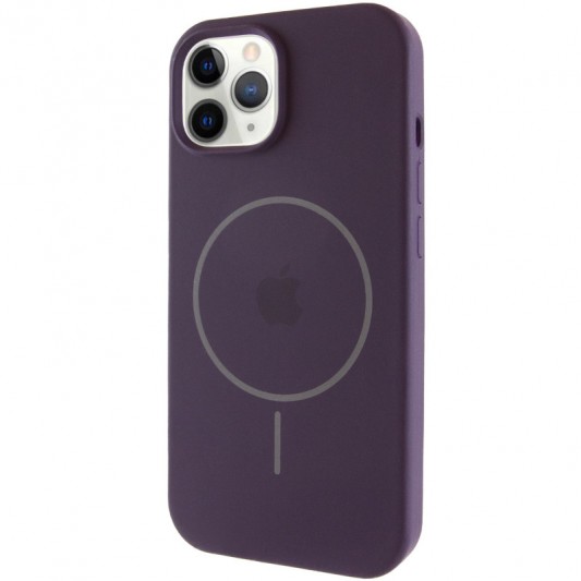 Чехол Silicone Case Full Protective (AA) with MagSafe для Apple iPhone 12 Pro / 12 (6.1"), Фиолетовый / Elderberry