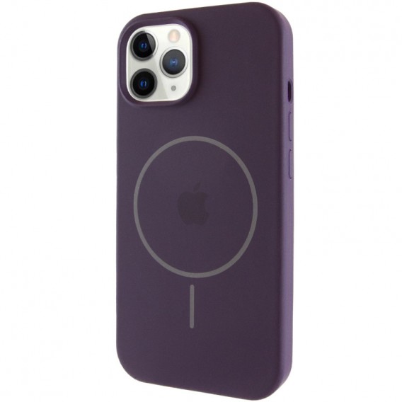 Чохол Silicone Case Full Protective (AA) with MagSafe для Apple iPhone 12 Pro / 12 (6.1"), Фіолетовий / Elderberry