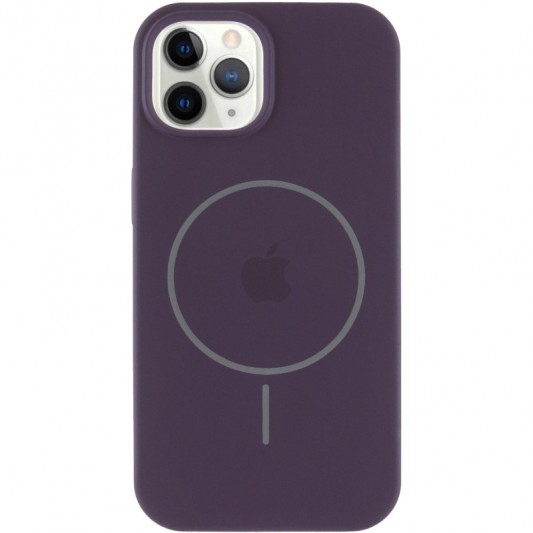 Чохол Silicone Case Full Protective (AA) with MagSafe для Apple iPhone 12 Pro / 12 (6.1"), Фіолетовий / Elderberry - зображення 1 