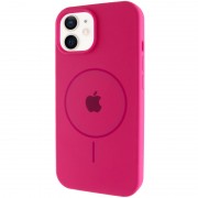 Чохол Silicone Case Full Protective (AA) with MagSafe для Apple iPhone 12 Pro Max (6.7"), Малиновий / Dragon Fruit
