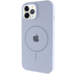 Чохол Silicone Case Full Protective (AA) with MagSafe для Apple iPhone 12 Pro Max (6.7"), Синій / Lilac Blue