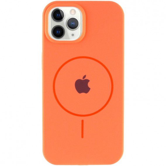 Чехол Silicone Case Full Protective (AA) with MagSafe для Apple iPhone 12 Pro Max (6.7"), Оранжевый / Papaya