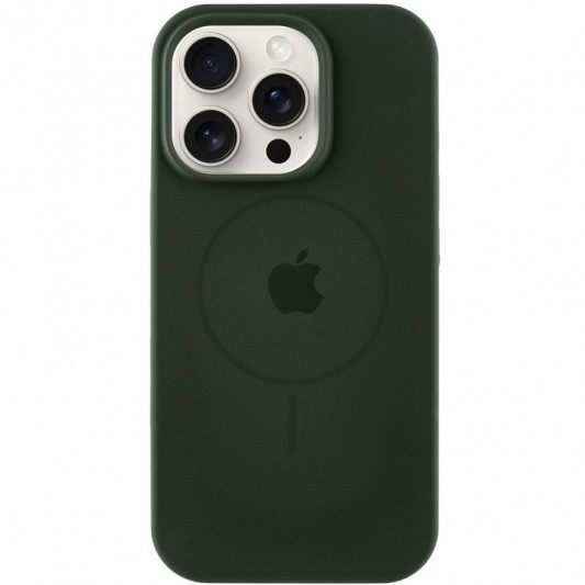Чехол Silicone Case Full Protective (AA) with MagSafe для Apple iPhone 14 Pro (6.1"), Зеленый / Dark Olive