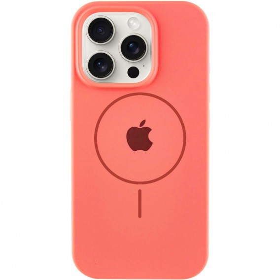 Чохол Silicone Case Full Protective (AA) with MagSafe для Apple iPhone 14 Pro (6.1"), Кавуновий / Watermelon red