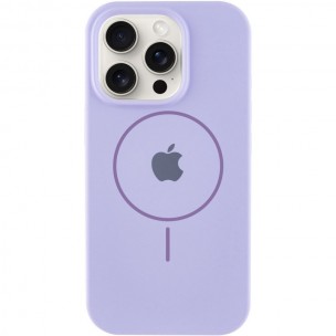 Чохол Silicone Case Full Protective (AA) with MagSafe для Apple iPhone 14 Pro (6.1") Бузковий / Dasheen