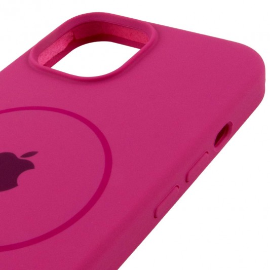 Чехол Silicone Case Full Protective (AA) with MagSafe для Apple iPhone 14 Plus (6.7") Малиновый / Dragon Fruit - изображение 3