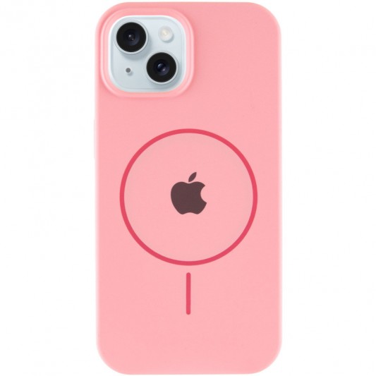 Чехол Silicone Case Full Protective (AA) with MagSafe для Apple iPhone 14 Plus (6.7") Розовый / Light pink - изображение 1