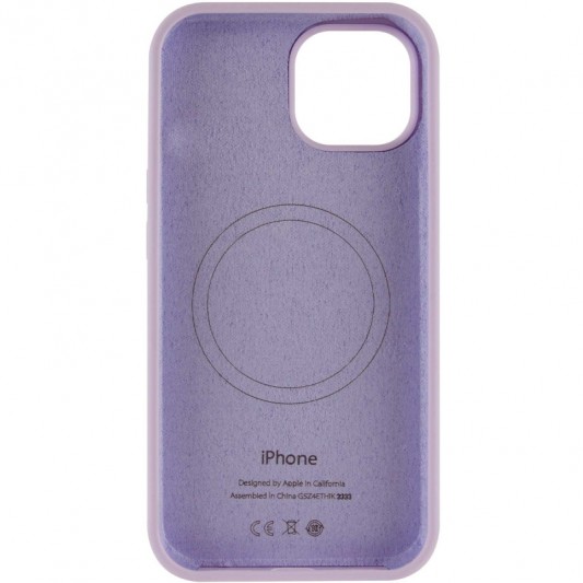 Чехол Silicone Case Full Protective (AA) with MagSafe для Apple iPhone 14 Plus (6.7") Сиреневый / Lilac - изображение 2