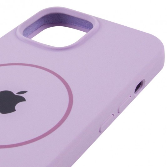 Чехол Silicone Case Full Protective (AA) with MagSafe для Apple iPhone 14 Plus (6.7") Сиреневый / Lilac - изображение 3