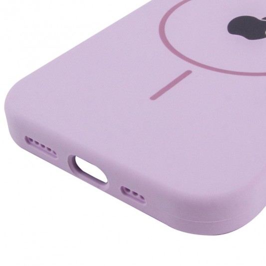 Чехол Silicone Case Full Protective (AA) with MagSafe для Apple iPhone 14 Plus (6.7") Сиреневый / Lilac - изображение 4