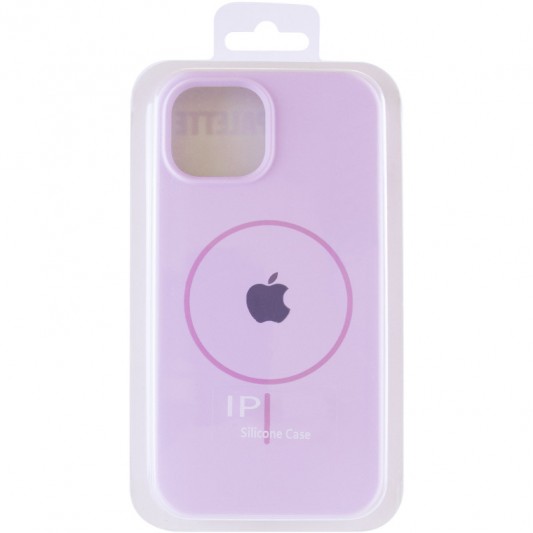 Чехол Silicone Case Full Protective (AA) with MagSafe для Apple iPhone 14 Plus (6.7") Сиреневый / Lilac - изображение 5