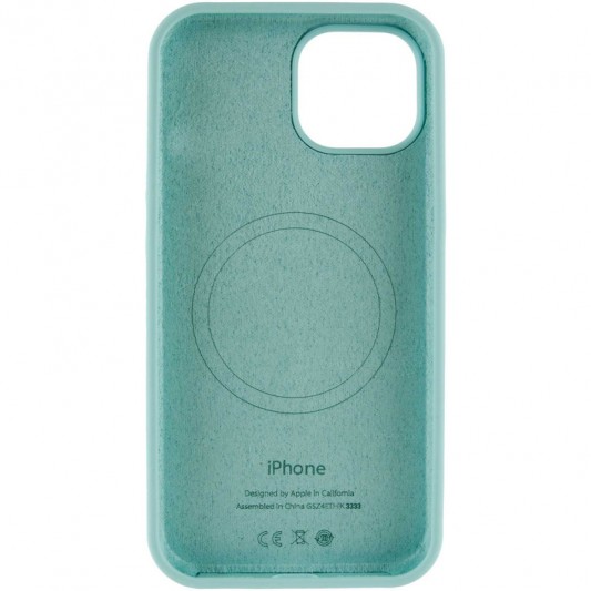 Чехол Silicone Case Full Protective (AA) with MagSafe для Apple iPhone 14 Plus (6.7") Бирюзовый / Light Turquoise - изображение 2