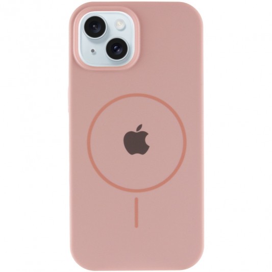 Чехол Silicone Case Full Protective (AA) with MagSafe для Apple iPhone 14 Plus (6.7") Розовый / Pink Sand - изображение 1