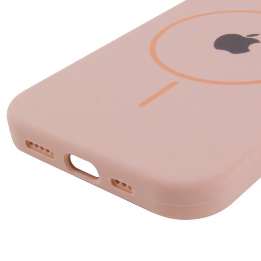Чехол Silicone Case Full Protective (AA) with MagSafe для Apple iPhone 14 Plus (6.7") Розовый / Pink Sand - изображение 4