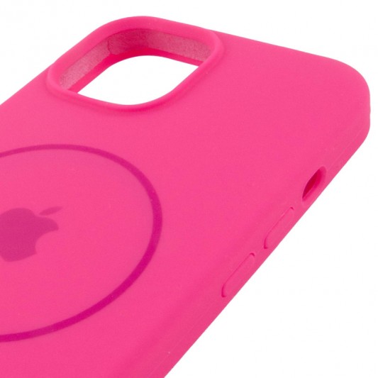 Чехол Silicone Case Full Protective (AA) with MagSafe для Apple iPhone 14 Plus (6.7") Розовый / Barbie pink - изображение 3