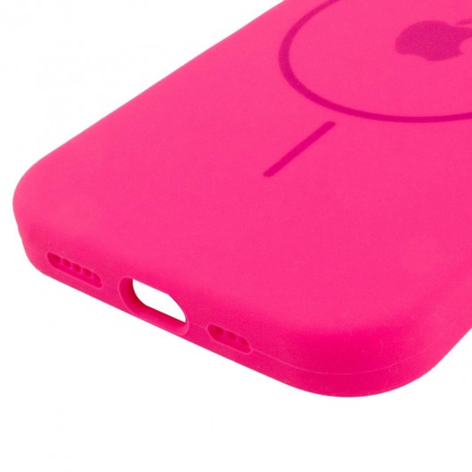 Чехол Silicone Case Full Protective (AA) with MagSafe для Apple iPhone 14 Plus (6.7") Розовый / Barbie pink - изображение 4