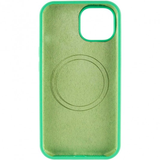 Чехол Silicone Case Full Protective (AA) with MagSafe для Apple iPhone 14 Plus (6.7") Зеленый / Spearmint - изображение 2