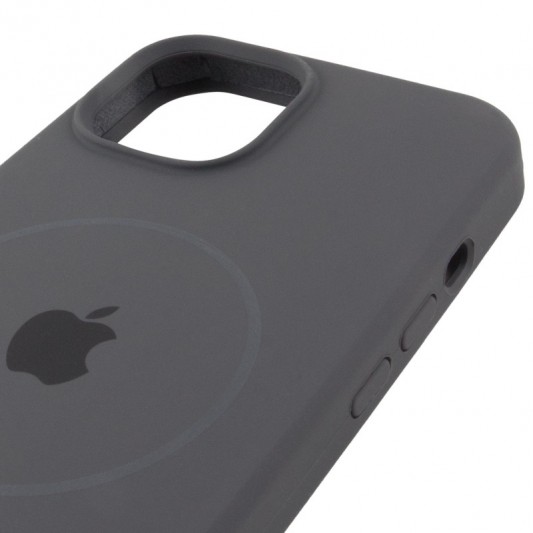 Чехол Silicone Case Full Protective (AA) with MagSafe для Apple iPhone 14 Plus (6.7"), Серый / Dark Gray - изображение 3