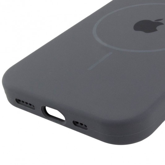 Чехол Silicone Case Full Protective (AA) with MagSafe для Apple iPhone 14 Plus (6.7"), Серый / Dark Gray - изображение 4