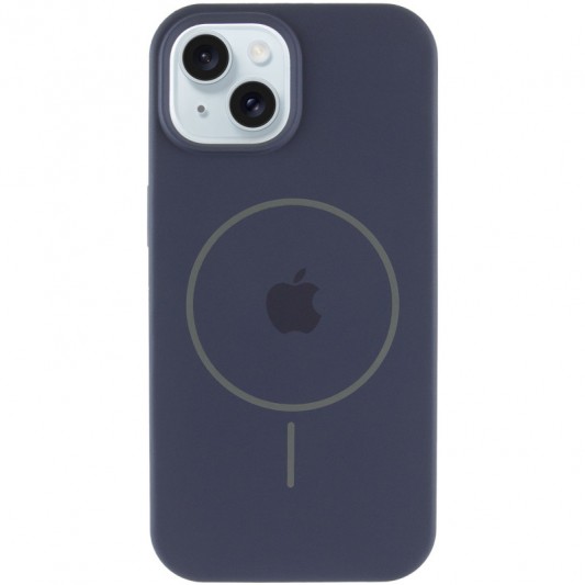 Чехол Silicone Case Full Protective (AA) with MagSafe для Apple iPhone 14 Plus (6.7") Темно-синий / Midnight blue - изображение 1