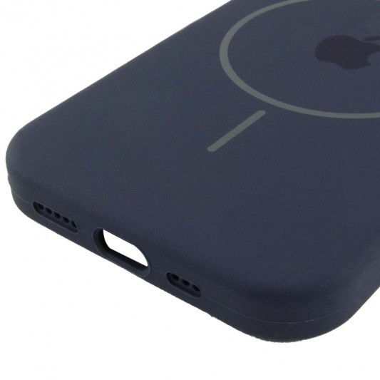 Чехол Silicone Case Full Protective (AA) with MagSafe для Apple iPhone 14 Plus (6.7") Темно-синий / Midnight blue - изображение 4