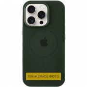 Чохол Silicone Case Full Protective (AA) with MagSafe для Apple iPhone 14 Plus (6.7") Зелений / Dark Olive