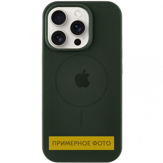 Чохол Silicone Case Full Protective (AA) with MagSafe для Apple iPhone 14 Plus (6.7") Зелений / Dark Olive