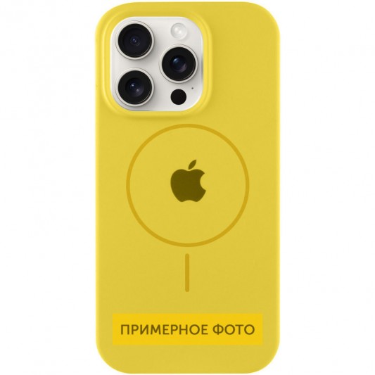 Чехол Silicone Case Full Protective (AA) with MagSafe для Apple iPhone 14 Plus (6.7") Желтый / Yellow