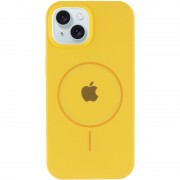Чехол Silicone Case Full Protective (AA) with MagSafe для Apple iPhone 14 Plus (6.7"), Желтый / Yellow