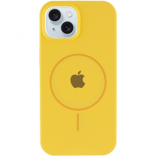 Чехол Silicone Case Full Protective (AA) with MagSafe для Apple iPhone 14 Plus (6.7") Желтый / Yellow - изображение 1