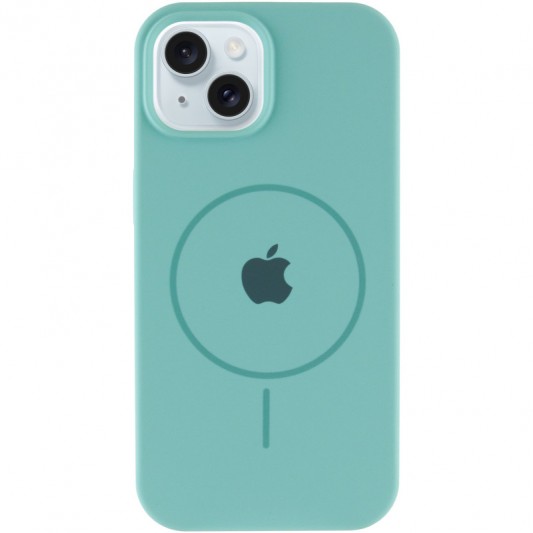 Чехол Silicone Case Full Protective (AA) with MagSafe для Apple iPhone 14 Plus (6.7") Бирюзовый / Marine Green - изображение 1
