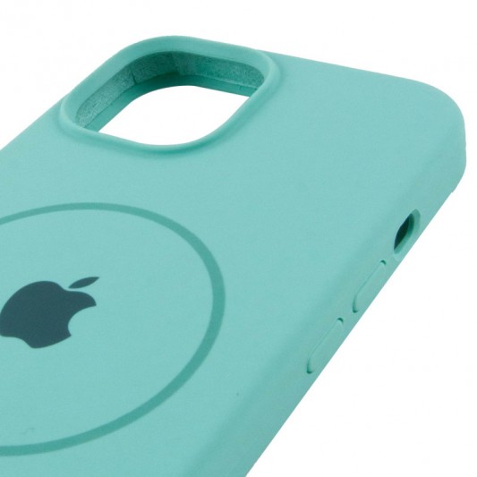 Чехол Silicone Case Full Protective (AA) with MagSafe для Apple iPhone 14 Plus (6.7") Бирюзовый / Marine Green - изображение 3