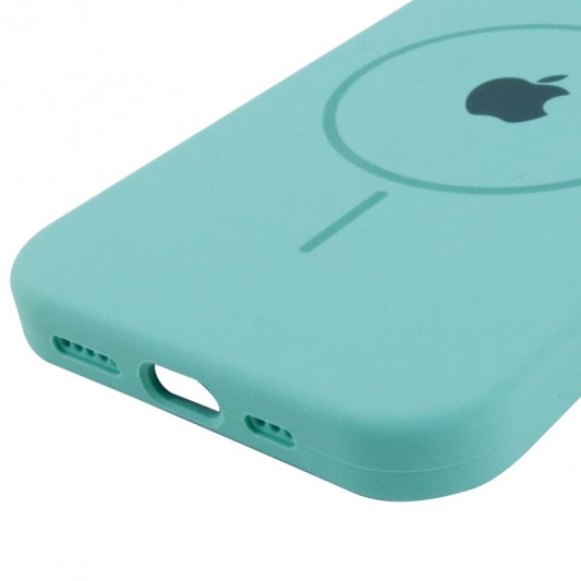 Чехол Silicone Case Full Protective (AA) with MagSafe для Apple iPhone 14 Plus (6.7") Бирюзовый / Marine Green - изображение 4