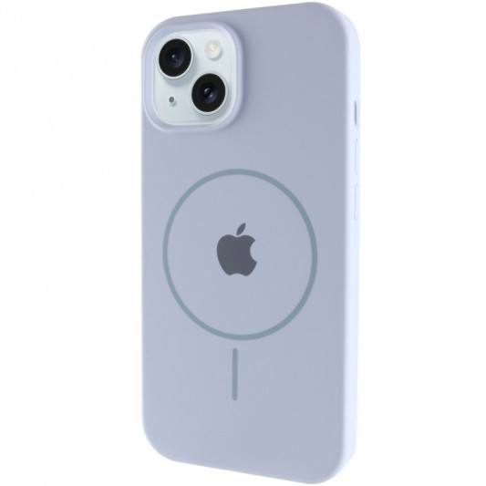 Чехол Silicone Case Full Protective (AA) with MagSafe для Apple iPhone 14 Plus (6.7") Голубой / Lilac Blue