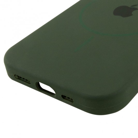 Чехол Silicone Case Full Protective (AA) with MagSafe для Apple iPhone 14 Plus (6.7") Зеленый / Cyprus Green - изображение 4