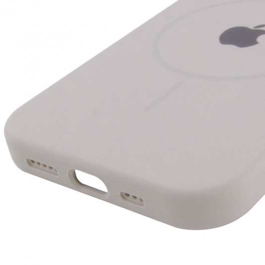 Чехол Silicone Case Full Protective (AA) with MagSafe для Apple iPhone 14 Plus (6.7") Серый / Light Grey - изображение 4