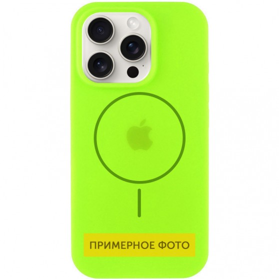 Чохол Silicone Case Full Protective (AA) with MagSafe для Apple iPhone 14 Plus (6.7") Салатовий / Neon green