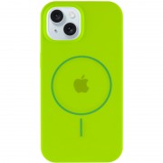Чехол Silicone Case Full Protective (AA) with MagSafe для Apple iPhone 14 Plus (6.7"), Салатовый / Neon green