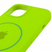 Чехол Silicone Case Full Protective (AA) with MagSafe для Apple iPhone 14 Plus (6.7"), Салатовый / Neon green