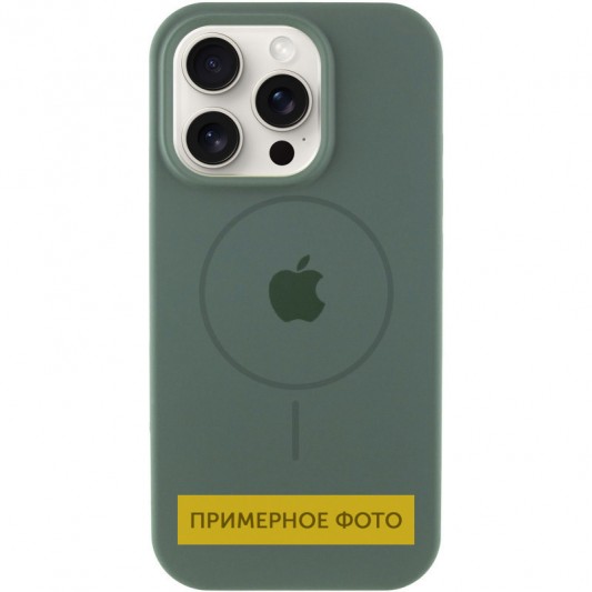 Чехол Silicone Case Full Protective (AA) with MagSafe для Apple iPhone 14 Plus (6.7") Зеленый / Pine green