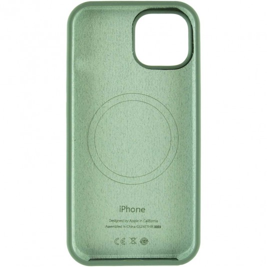 Чехол Silicone Case Full Protective (AA) with MagSafe для Apple iPhone 14 Plus (6.7") Зеленый / Pine green - изображение 2