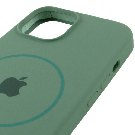 Чохол Silicone Case Full Protective (AA) with MagSafe для Apple iPhone 14 Plus (6.7"), Зелений / Pine green