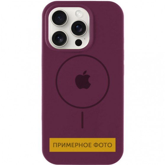Чехол Silicone Case Full Protective (AA) with MagSafe для Apple iPhone 15 (6.1") Бордовый / Plum