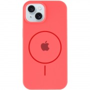 Чехол Silicone Case Full Protective (AA) with MagSafe для Apple iPhone 15 (6.1"), Арбузный / Watermelon red