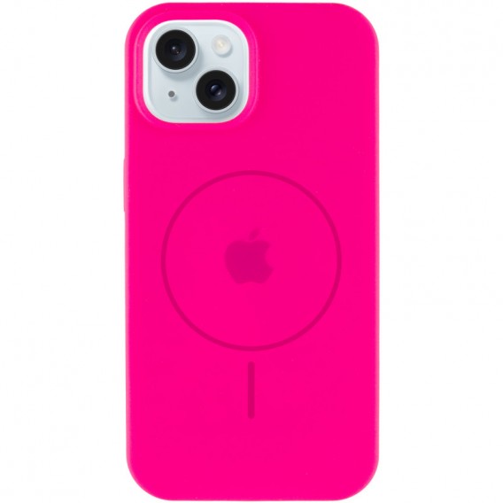 Чехол Silicone Case Full Protective (AA) with MagSafe для Apple iPhone 15 (6.1"), Розовый / Barbie pink