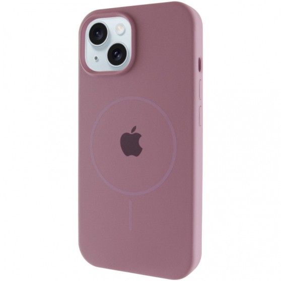 Чехол Silicone Case Full Protective (AA) with MagSafe для Apple iPhone 15 (6.1") Лиловый / Lilac Pride