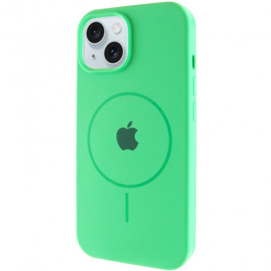 Чохол Silicone Case Full Protective (AA) with MagSafe для Apple iPhone 15 (6.1") Зелений / Spearmint