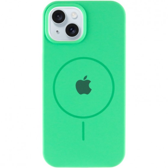 Чохол Silicone Case Full Protective (AA) with MagSafe для Apple iPhone 15 (6.1"), Зелений / Spearmint