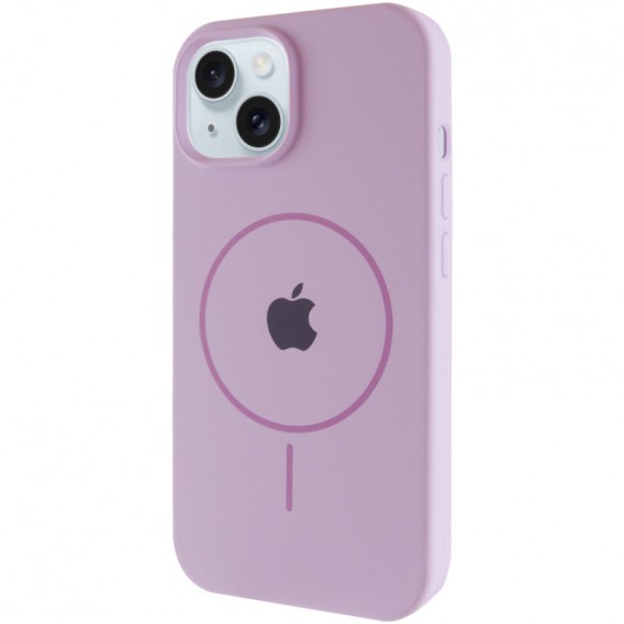 Чохол Silicone Case Full Protective (AA) with MagSafe для Apple iPhone 15 (6.1"), Бузковий / Lilac